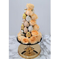 Peach, White & Gold Chocolate Strawberry Rose Tower